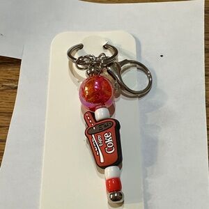 Coca-Cola Keychain with Red and White Charm